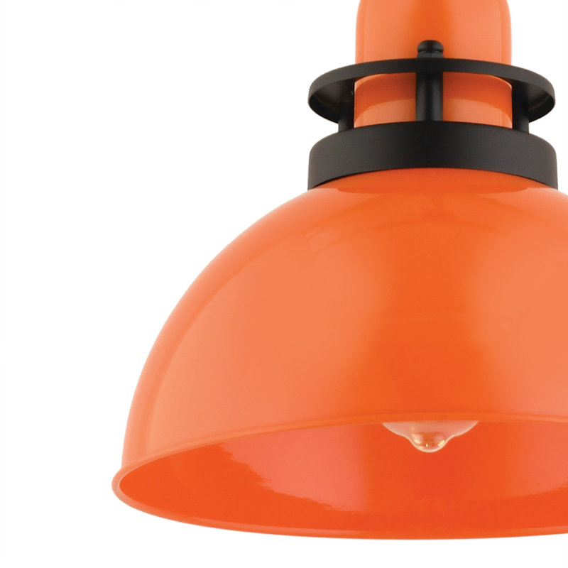 Elegant Metal Chandelier, Adjustable Height 13 to 52 inches, Ø11.8 x 2 inches Base Plate | Vibrant Orange Finish, One E27 Socket (Max 40W) | Stylish Lighting Fixture for Modern Home Decor, IP20 Rated