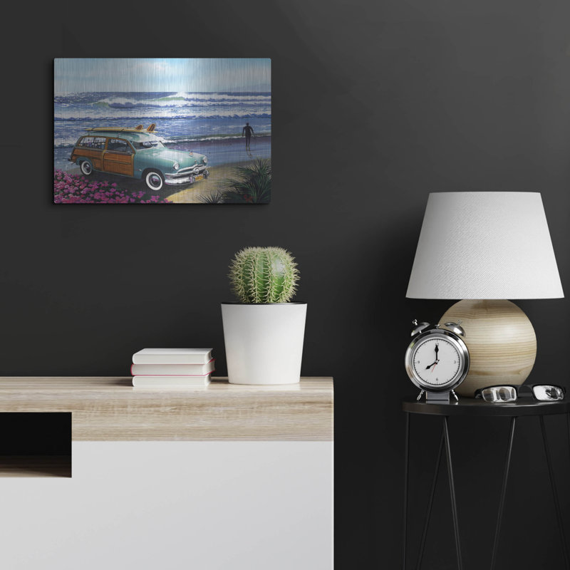 Rosecliff Heights «Surf City» par Scott Westmoreland, art mural en métal, H 16 po x l 24 po