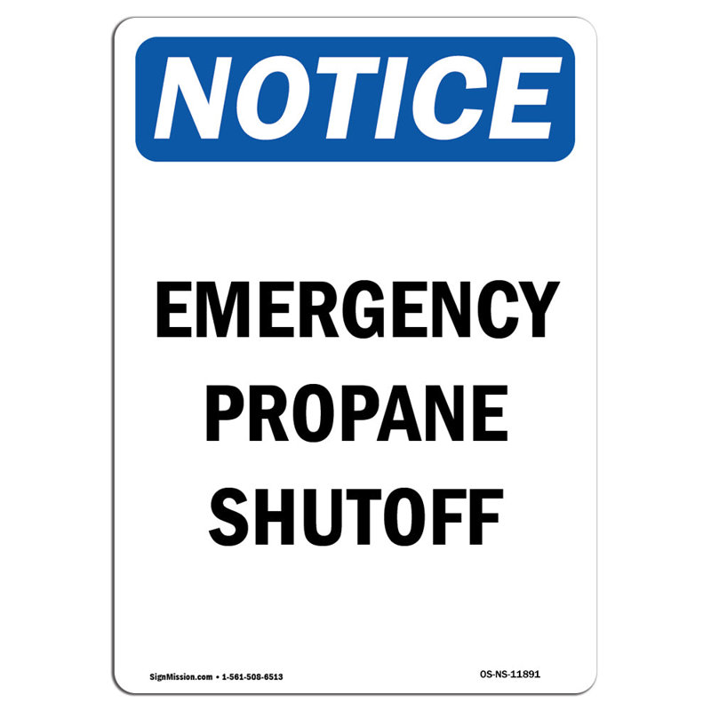Panneau d'arrêt d'urgence au propane