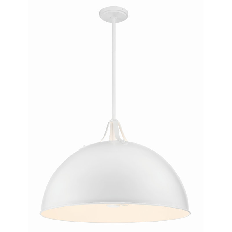 Luminaire suspendu en dôme à 3 lumières Carlyn, Blanc