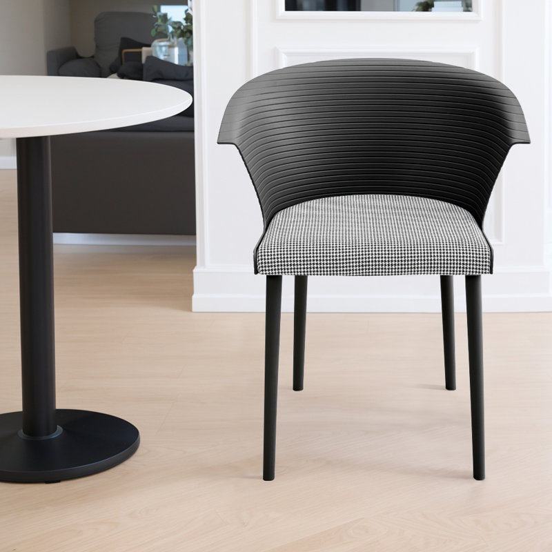 44cm H Upholstered Upholstered Back Side Chair, Black