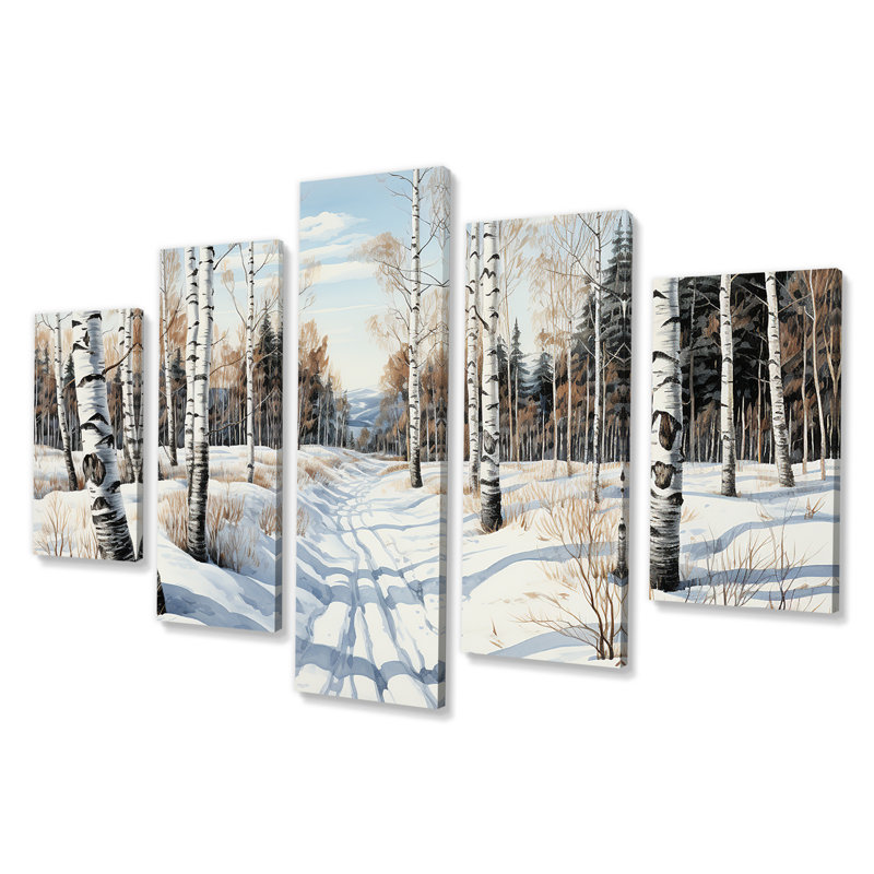 Hiver, bouleau, forêt, forêt II
