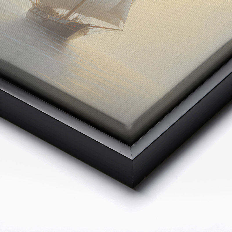 Voilier n ° 2, 11"H x 14"W, Canvas, Black Framed