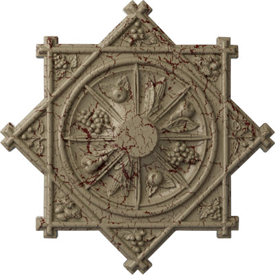 Endurathane Antilles Ceiling Medallion, 38 1/4"OD x 1 1/2"P (Fits Canopies up to 6"), Hand-Painted Gobi Desert Crackle Finish