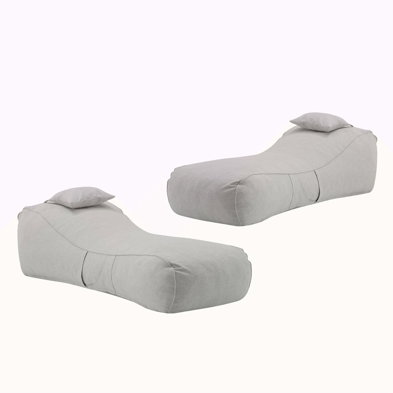 Fauteuil à billes d'extérieur, ensemble de 2, Gris