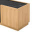 Armoire de rangement moderne U-Can avec coins arrondis, plateau contrastant en marbre et tablettes intérieures réglables-129888333
