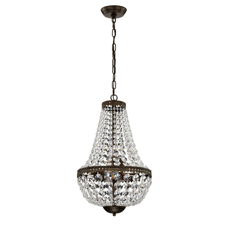 Drexel 6 - Light Unique / Statement Empire Chandelier, Antique Bronze