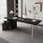 Black Rectangular Solid Wood desks-107438622