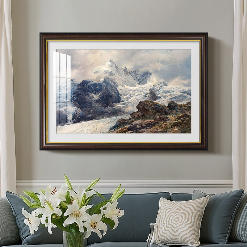 The Grossglockner, 1880 - Edward Theodore Compton - Toile encadrée sur mesure, Oui, Walnut Gold Lip, 30 x 44