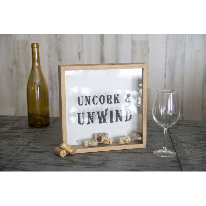 Boîte-cadre en bois Trinx «Uncork & Unwind»