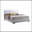 Grand lit Lorimar en cuir synthétique blanc et pieds blancs avec DEL