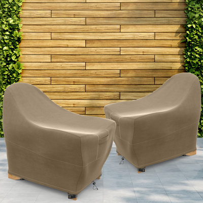 Ensemble de 2 housses de chaise de patio Adirondack - Housse résistante et respirante avec doublure en PVC résistant à l'eau, ourlet élastique réglable, sangles à fermeture à pression et évents - Collection Hyslop