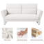 Chaise avec accoudoirs rembourrée de style moderne Mid-Century Boucle
