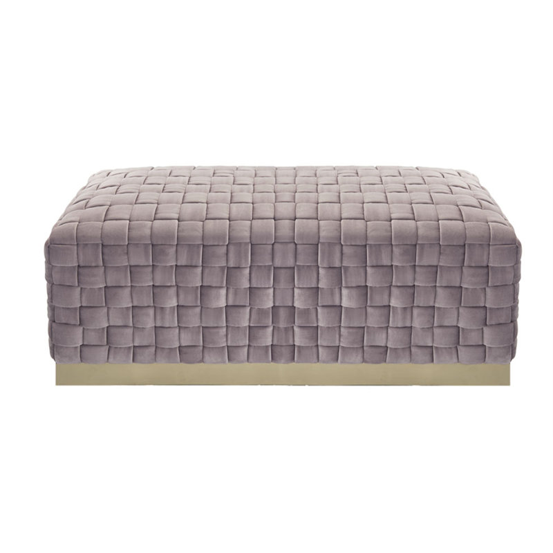 Tylani Velvet Upholstered Bench, Lilac, Gold
