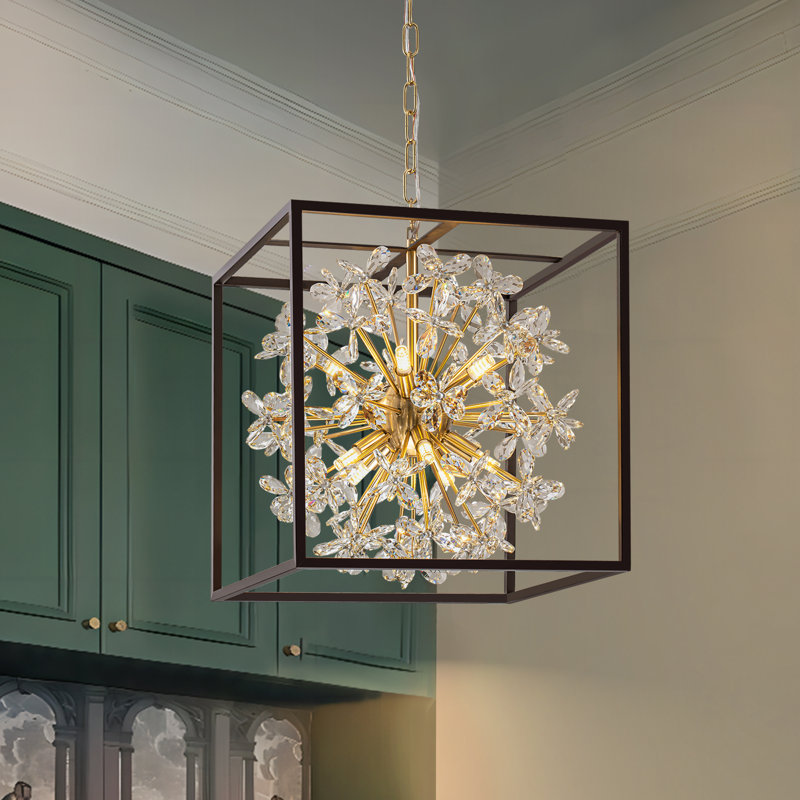 Lustre sphérique en cristal à 10 lumières à intensité variable Spoutnik