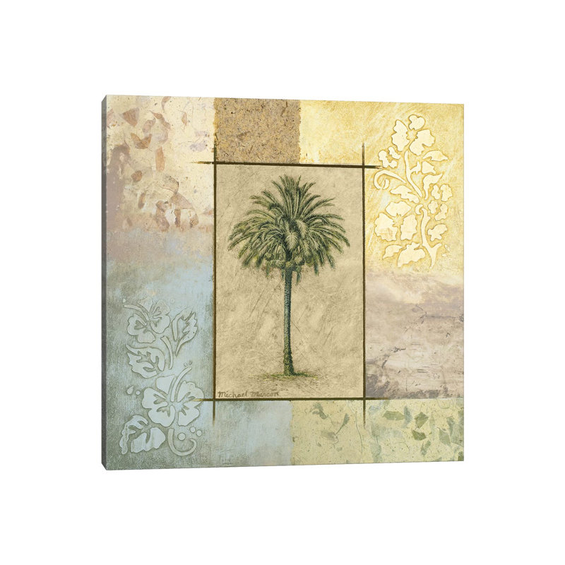 Palm Woodcut II by Michael Marcon - Wrapped Canvas Gallery-Wrapped Canvas Giclée, 30.48 cm H x 30.48 cm W