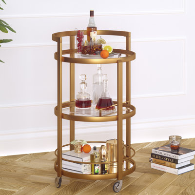 Hause Mirrored Bar Cart
