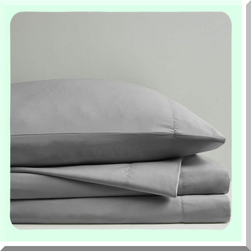 CoolMax Ultra-Breathable Microfiber Cooling Sheet Set - Moisture-Wicking Grey Bedding Bundle (4-Piece, Size SHET20-963)