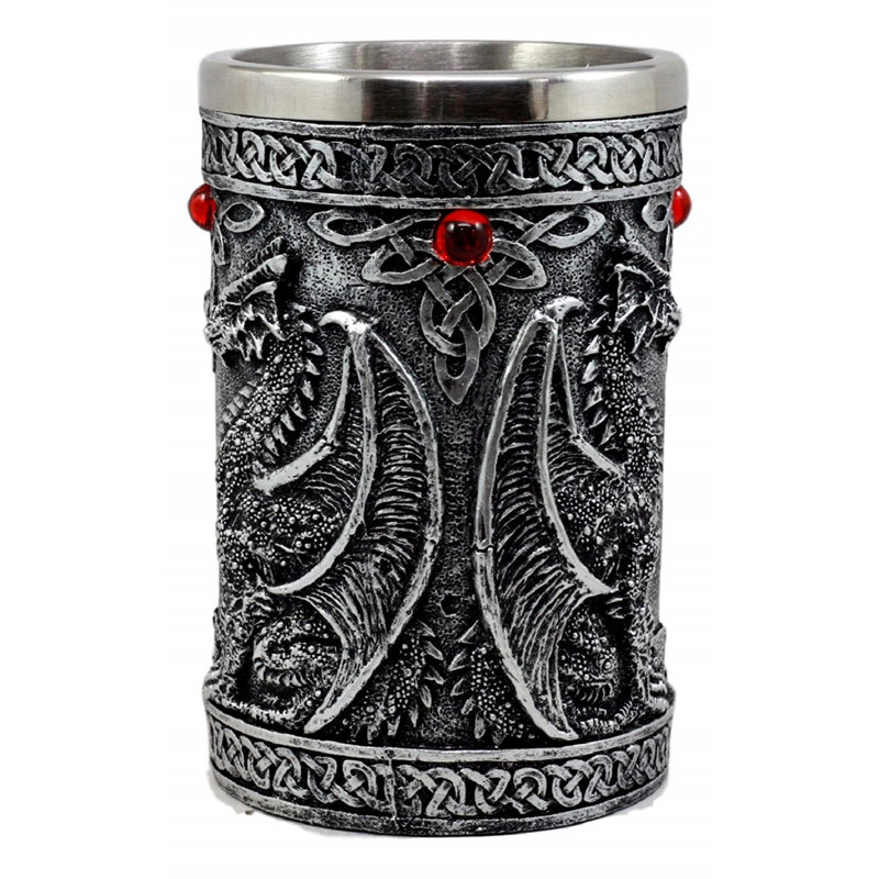Grande tasse à café en mélamine simple dragon fire drakes celtique Virna