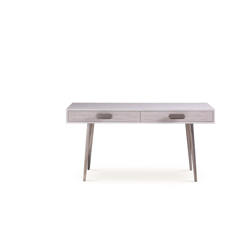 Solid Wood Writing Desk, Smooth White Gesso