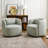 2 - Pieces Textured Linen Weave Upholstered Swivel Barrel Chair-810960133