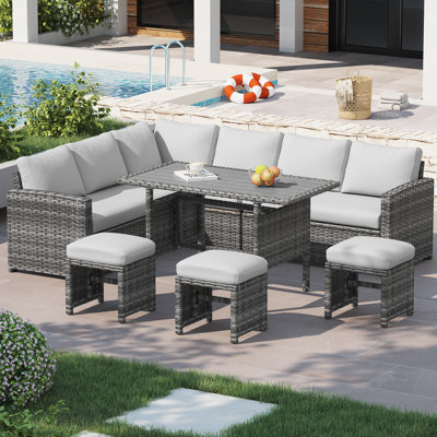 6 - Person Modular Patio Conversation Set with Cushions