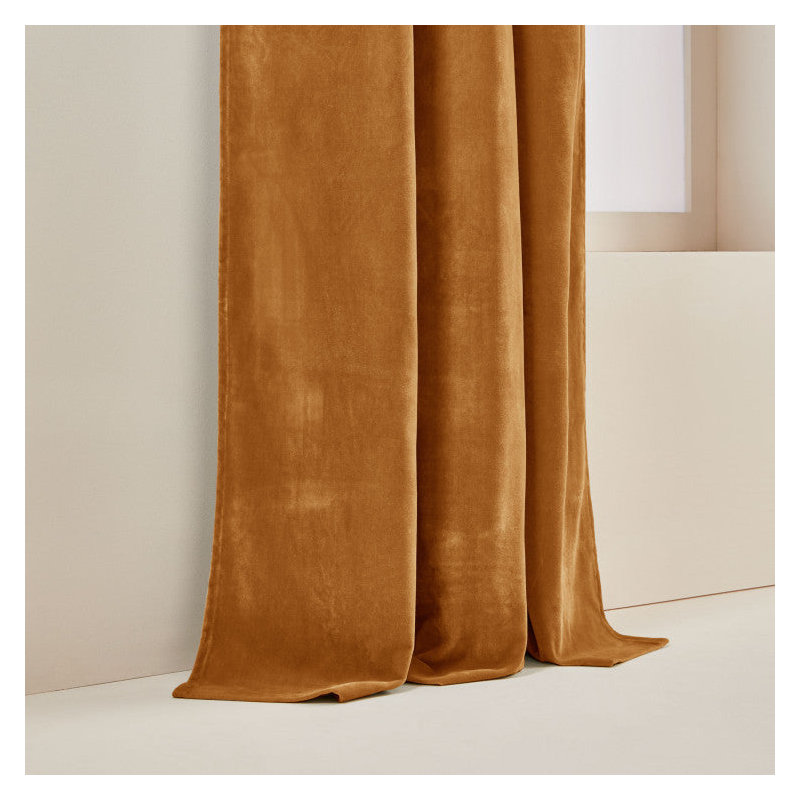 Dario Room Darkening Curtain Single Panel, 137 x 280cm, Brown