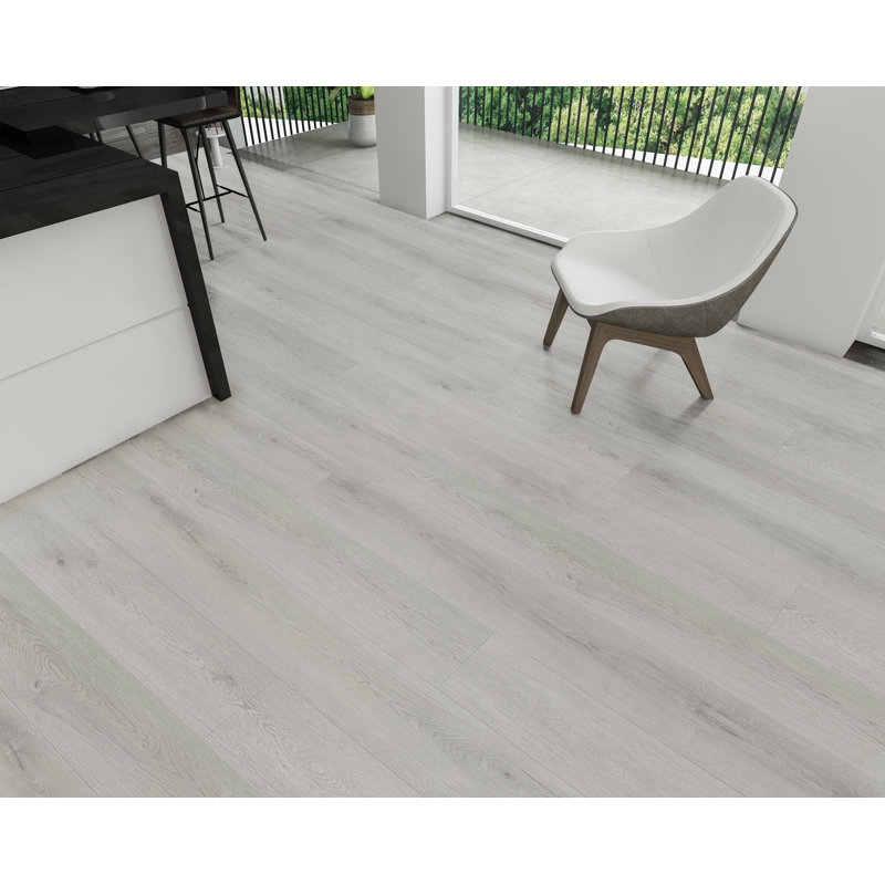 Planche de vinyle de luxe 7 po x 60 po x 8 mm Mauna, Ivoire actif
