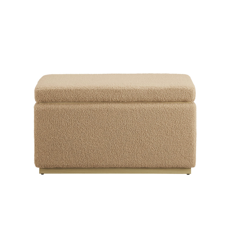 Repose-pieds standard avec rangement Atreju, 100 % polyester brun clair, Naturel
