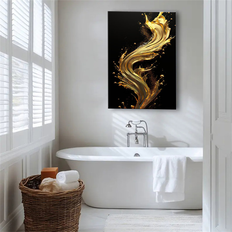 Affiche d'art abstrait noir et or, 20*30inch