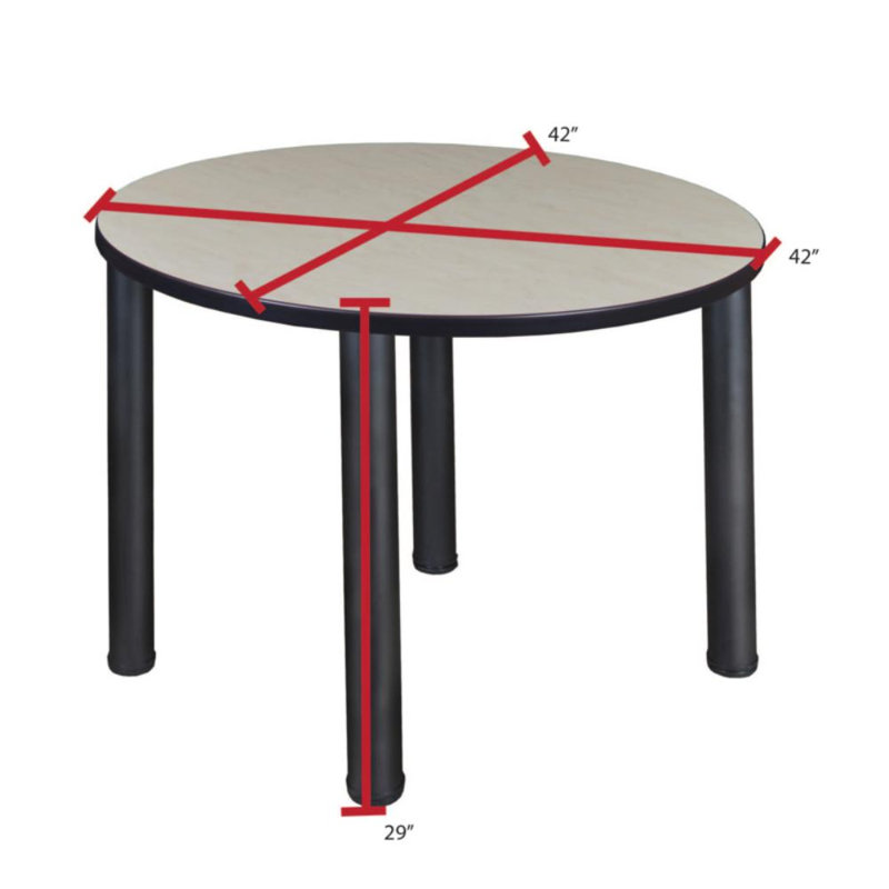 Plateau de table Kee, 4 chaises empilables Zeng, Érable / noir, Noir, H 29 po x l 42 po x P 42 po