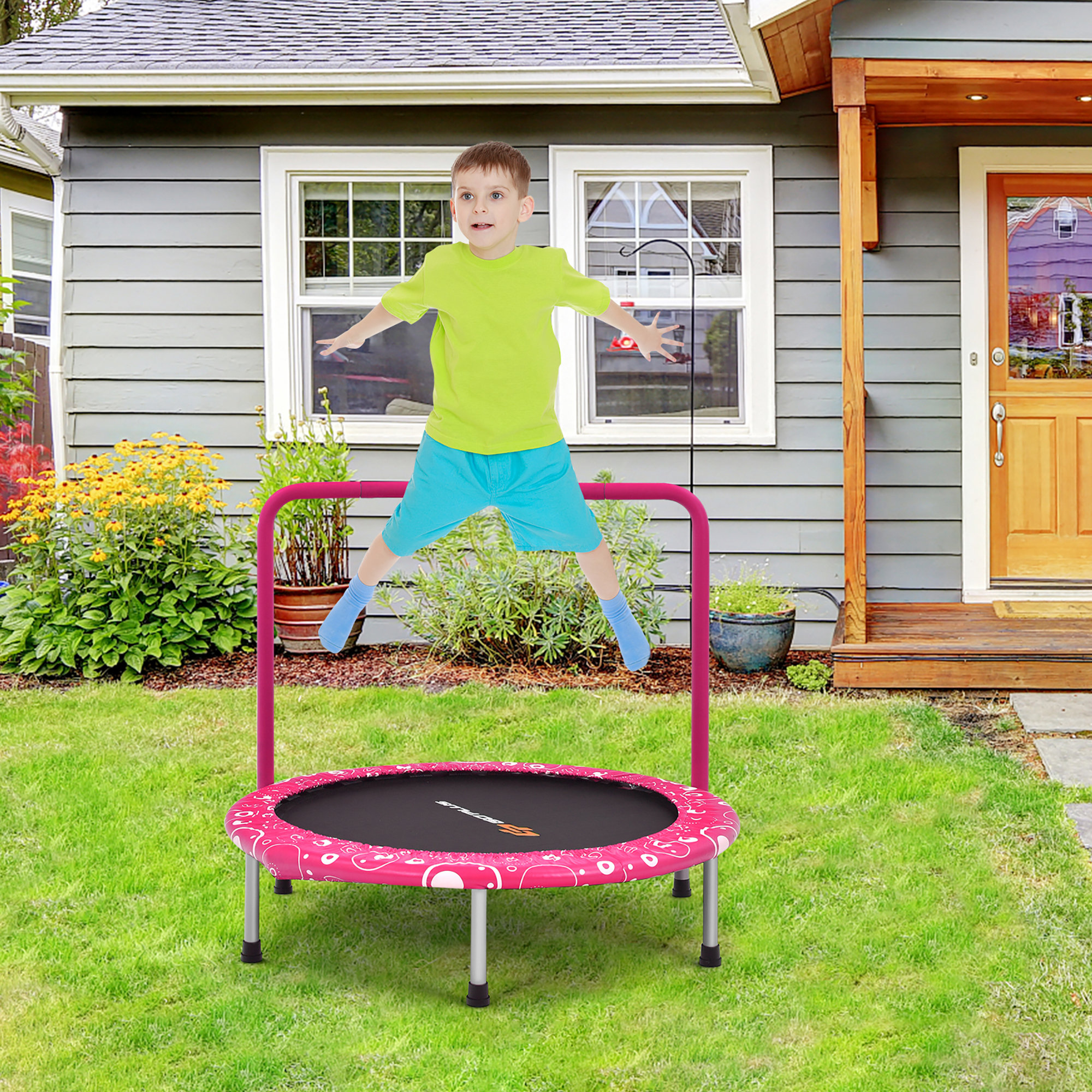 Bcan Trampoline Rebounder With Handle For Adults Bcan 40/48