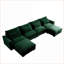 Canapés modulaires pour salon / chambre à coucher, siège profond en U à 4 places avec tabourets de rangement et amp; Coussins de taille | Velours côtelé | Vert forêt