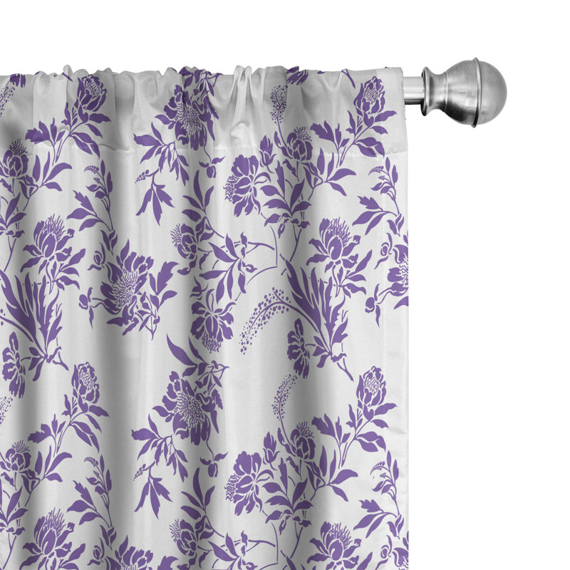 Floral Semi-Sheer Rod Pocket Curtain Panels, 28" x 84"