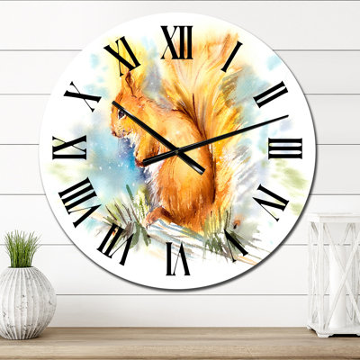 Portrait d'un écureuil roux - horloge murale traditionnelle