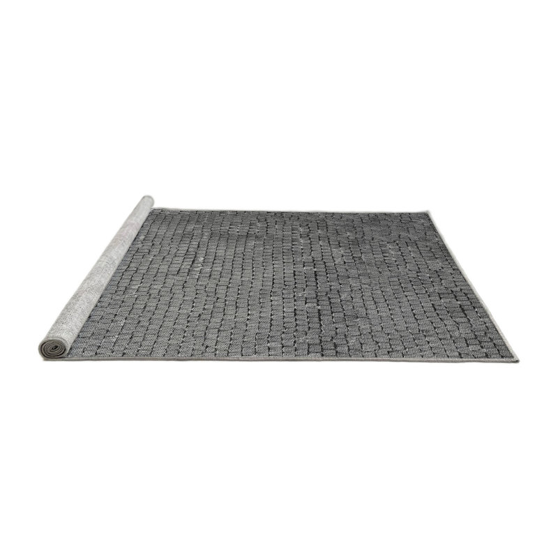 Tapis gris tissé à la machine, Rond 6 pi