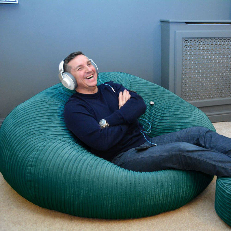 rucomfy Beanbags Jumbo Corduroy Huge Adult Bean Bag Chair. Extra Large Living Room Lounger. 125 (H) cm x 120 (W) cm, Teal