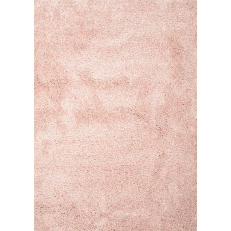 Tapis de zone rose pâle contemporaine Crannell, Rectangle 8 pi x 12 pi
