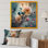 «Blue Little Bird On Rose Tree Banch I», reproduction d'art sur toile