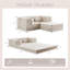 Canapé à compression Mahjong, canapé-lit convertible au sol, canapé modulaire désossé bricolage, aucun assemblage requis, tissu polaire circulaire, surdimensionné 2 places avec 1 repose-pieds-129770573-129770578