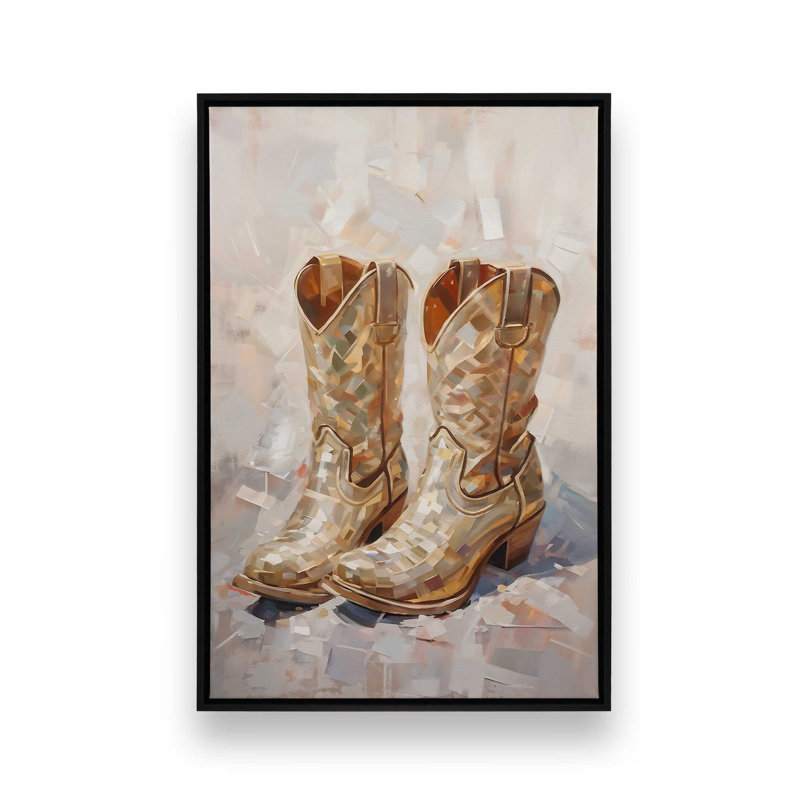 Cowboy Essentials in Tan I Canvas Print, 36.75" H x 24.75" W, Satin Black