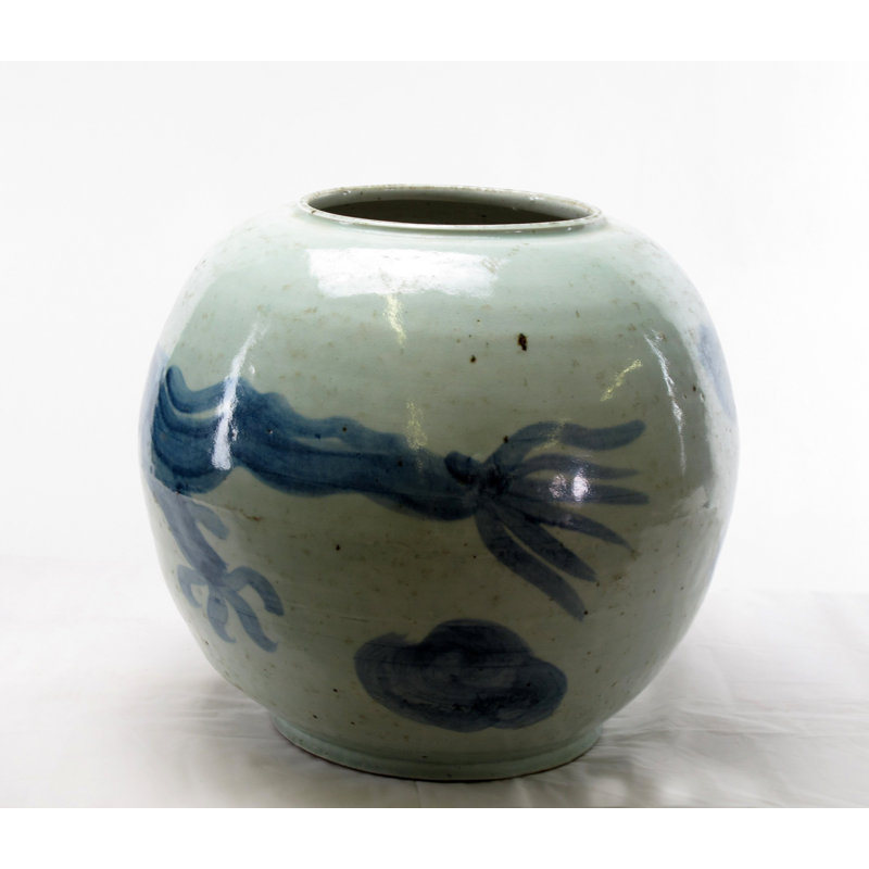 Vase rond bleu et blanc Dragon
