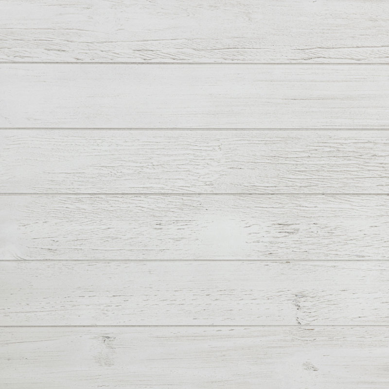 Table basse en bois blanc patiné avec tablette Castleton, Blanc