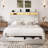 Metal Bed Frame With 2-Tier Storage Headboard,  2 Storage Drawers, Built In Charging Station & Led-134688293