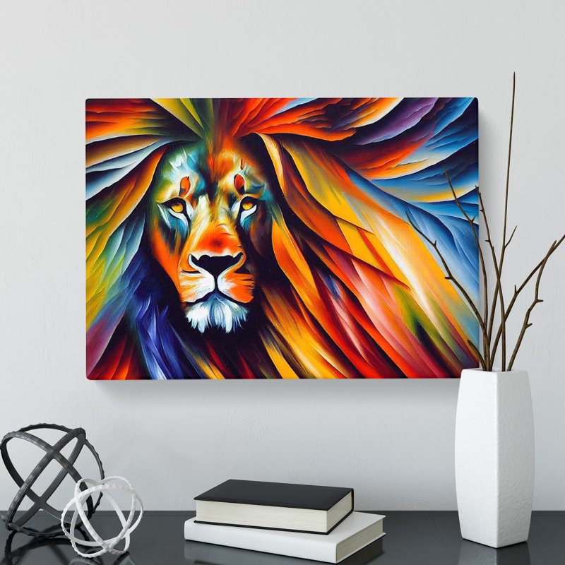 Lion Painting Vol.3 Abstract - Wrapped Canvas Print, 35cm H x 50cm W x 3cm D