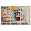 Sweet Macaron Bandit - Raton laveur, reproduction d'art sur toile 3 pièces-1176654034-1176654036
