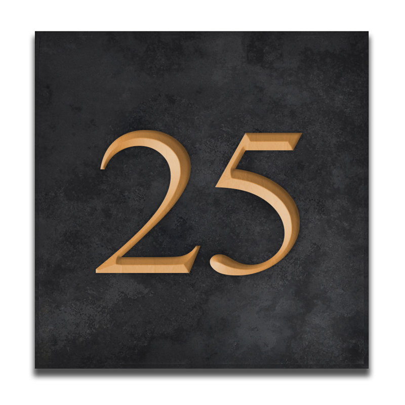 Velia 17.78cm H Stone House Number, 25, Gold
