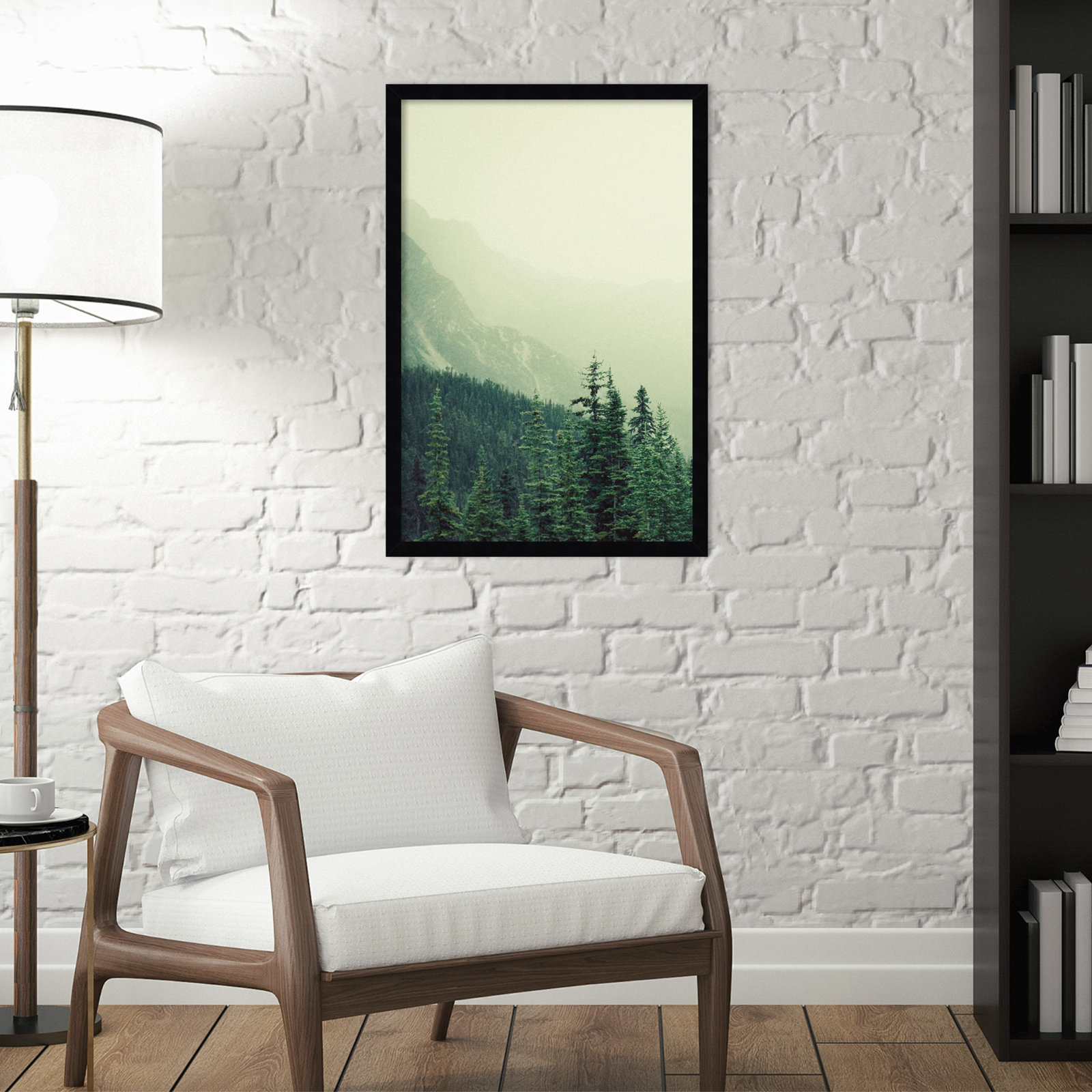 Rocky Mountain Trees 7 Photo Print, Black, 25" H x 17" W x 1" D