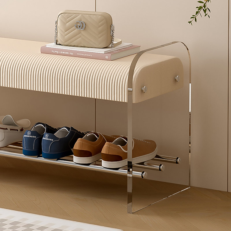 Banc de rangement pour chaussures 39,4 po, Beige