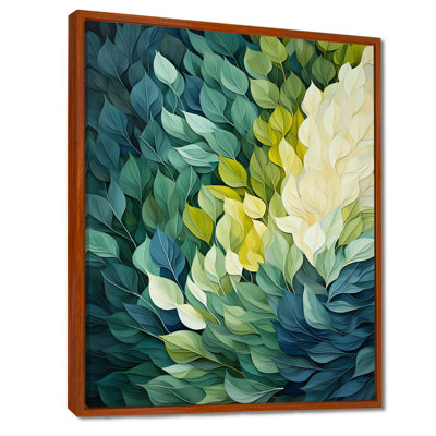 «Leaves Green River Collage», reproduction d'art sur toile encadrée